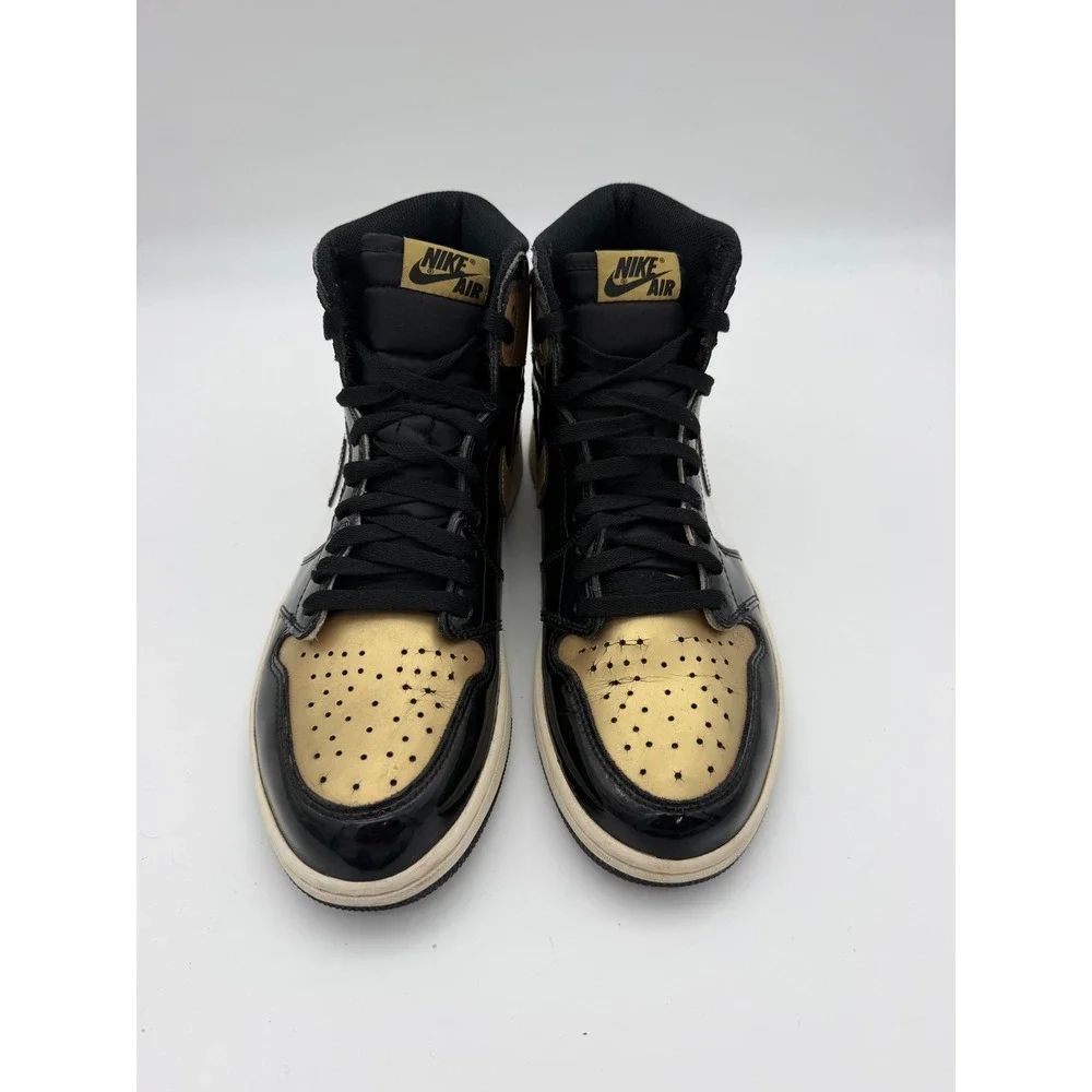 Nike Air Jordan 1 Retro High OG Gold Toe Black White 861428-007 Mens 10.5